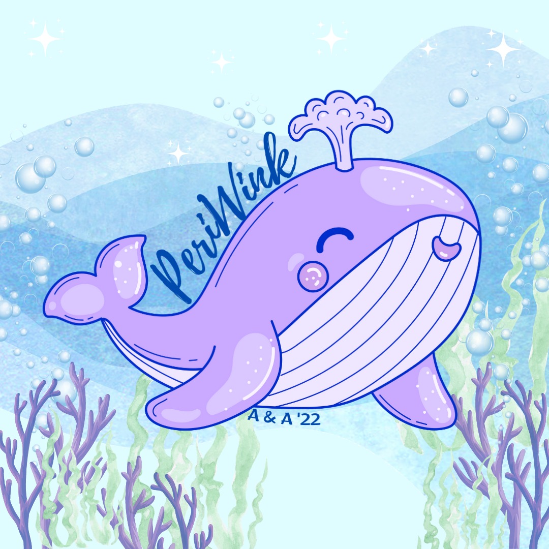 Original PeriWink logo 2022 — purple winking whale